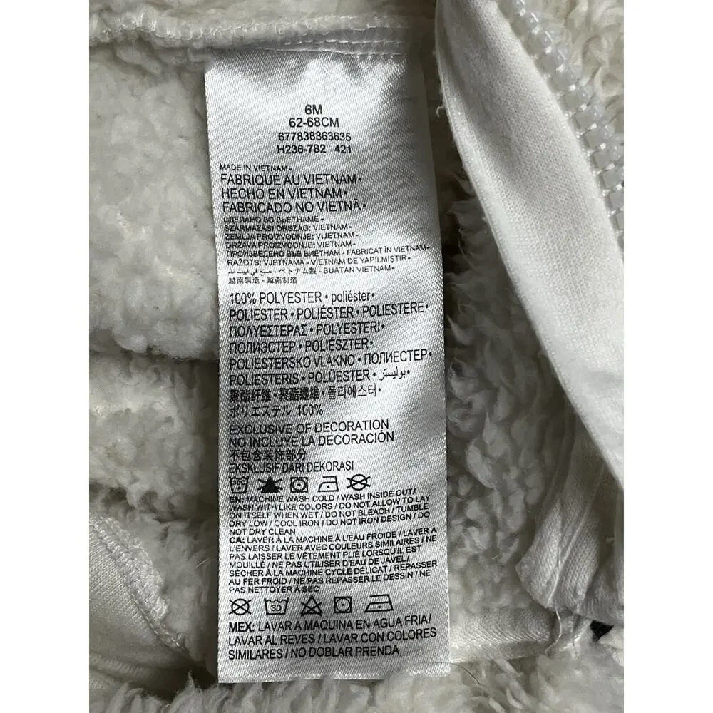 Nike Baby One piece 6m 6 month Sherpa‎ Coverall Hoodie Footless Full Zip